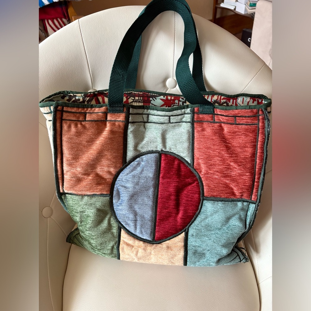 Tapestry Peacock Oriental Rich Quality Canvas Tote Bag Reversible Design